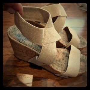 Cork wedge sandle, Lucky Brand, woman's size 9